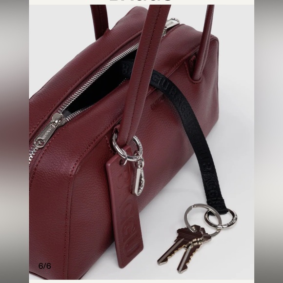 BAGGU Small Recycled Leather Shoulder Bag in Mahogany - Picture 2 of 3